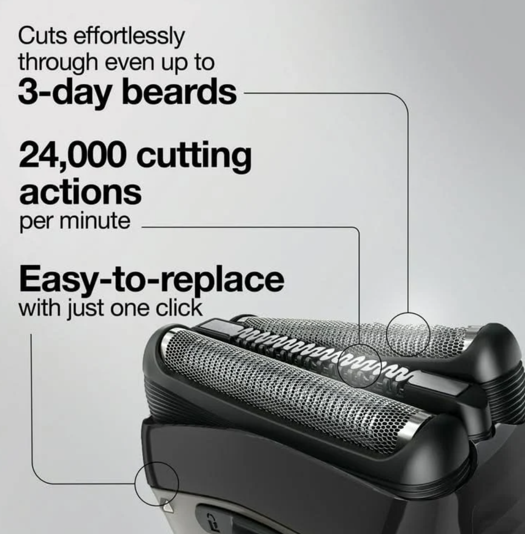 Braun Series 3 Pro Skin Electric Shaver Replacement Head - 32B - Compatible with Electric Razors 3000s, 3010s, 3040s, 3050cc, 3070cc, 3080s, 3090cc
