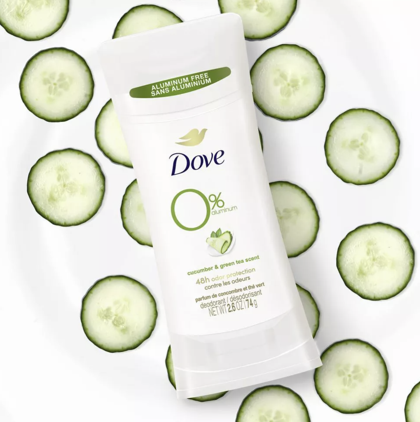 Dove Beauty 0% Aluminum Cucumber & Green Tea Deodorant Stick Twin Pack - 2.6oz/2ct