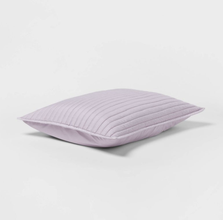 Standard Garment Washed Microfiber Quilt Sham Light Purple - Room Essentials