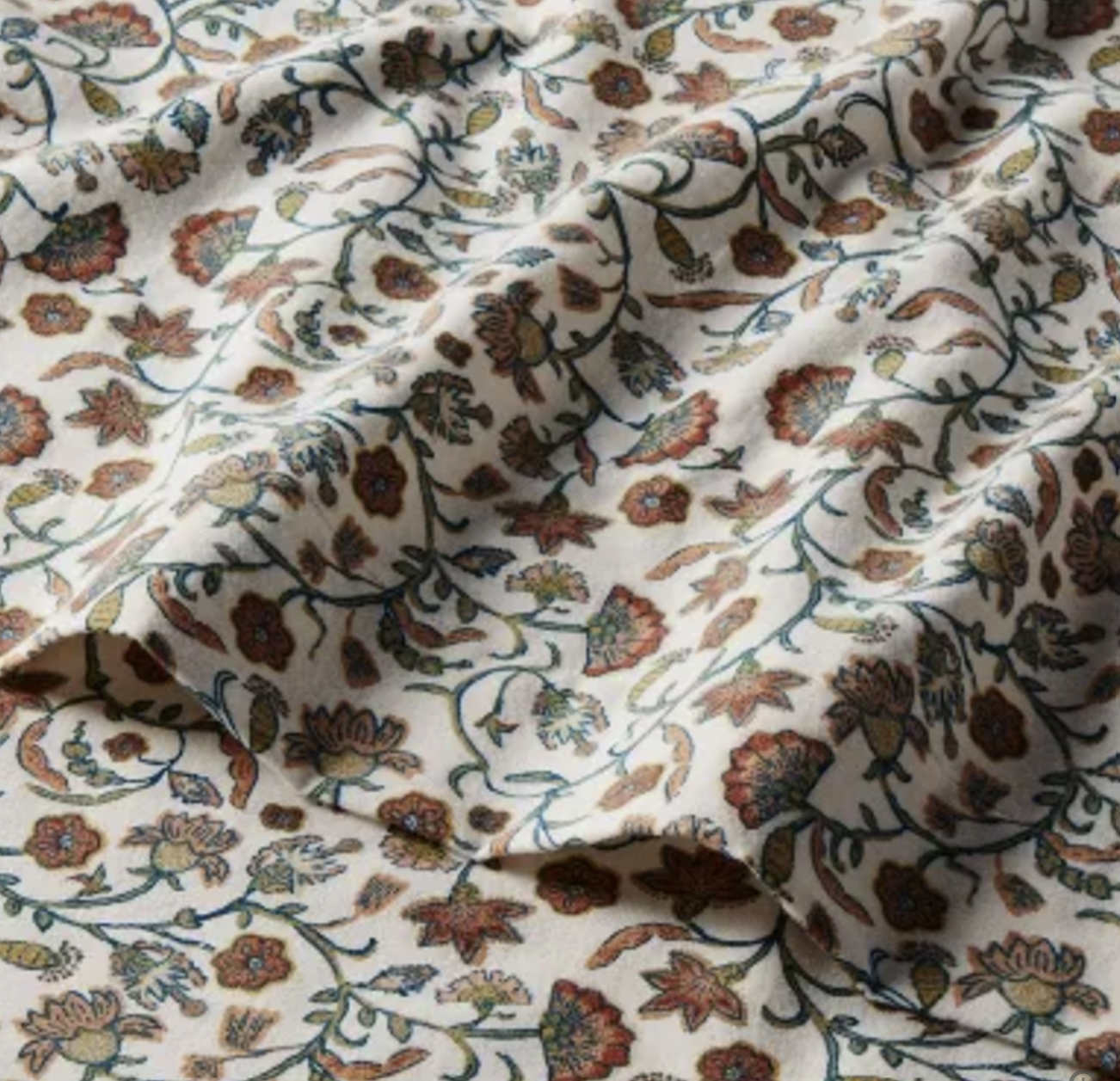 Floral Flannel Sheet Set in Cream Fall Flowers Threshold