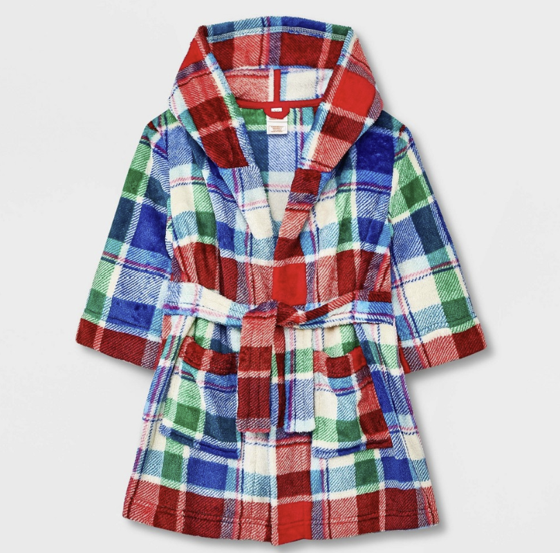 Toddler cozy fleece Plaid Robe - Cat & Jack™ Red, Toddler Buffalo Check/Plaid Robe