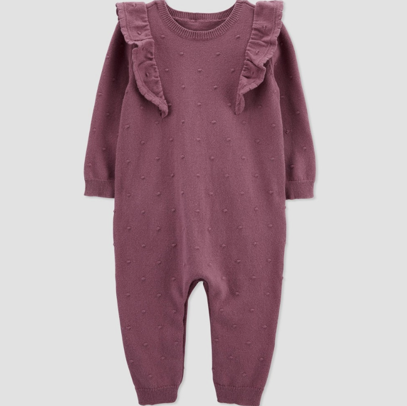 Carter's Just One You® Baby Girls' Ruffle Dot Jumpsuit - Purple