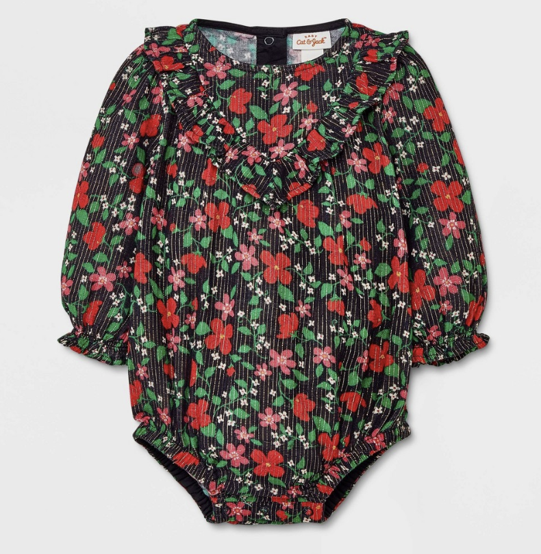 Holiday Baby Girls' Woven Lurex Romper - Cat & Jack™