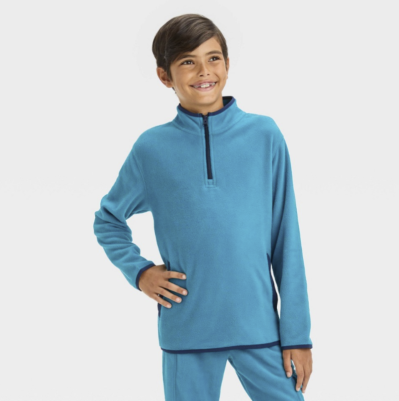 Boys Fleece Mock Neck Zip-up Sweatshirt - Cat & Jack‚ Blue