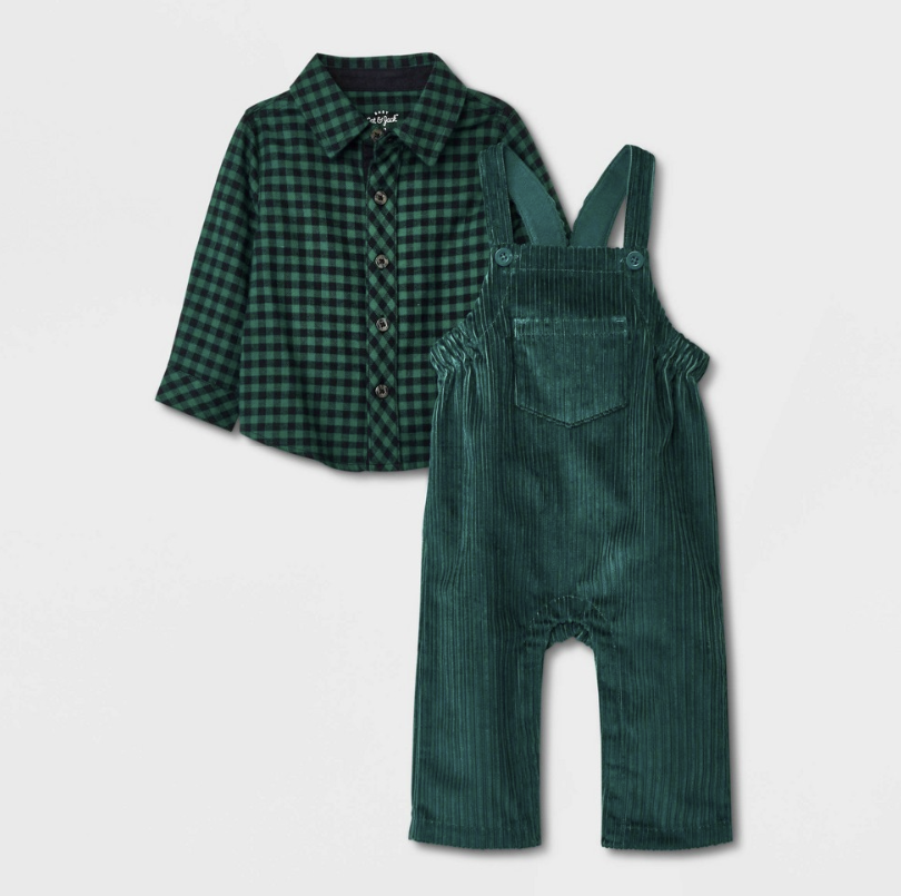 Baby Boys' Corduroy Dungaree Top & Bottom Set - Cat & Jack™ Green