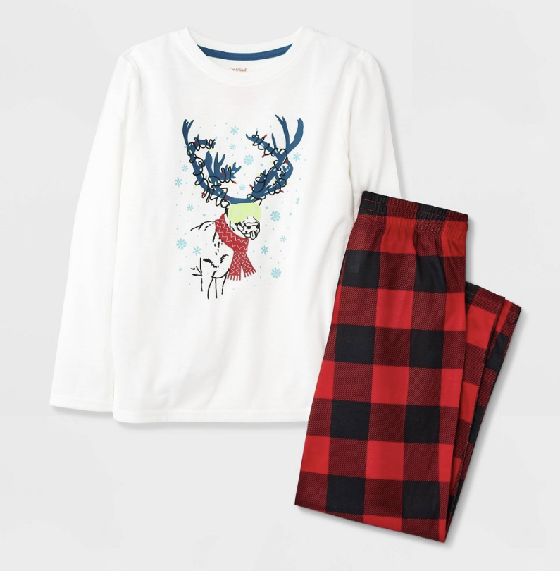 Boys' 2pc Christmas Long Sleeve Pajama Set - Cat & Jack™ Cream