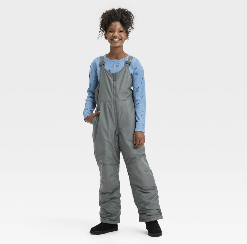 Kids' Solid Snow Bib - All in Motion™ Gray