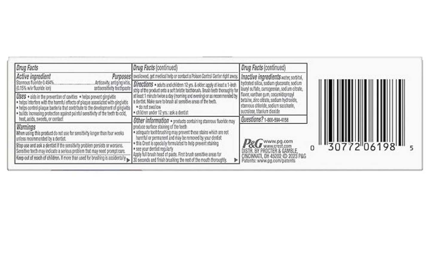 Crest Pro-Health Gum and Sensitivity, Sensitive Toothpaste, All Day Protection, 3.7 oz