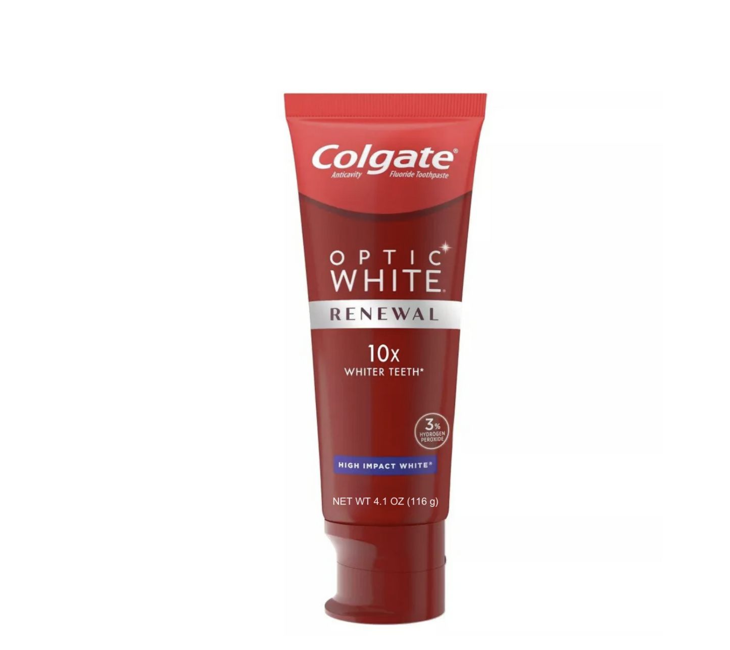 Colgate Optic White Renewal Teeth Whitening Toothpaste, High Impact White, 3 Oz Tube,