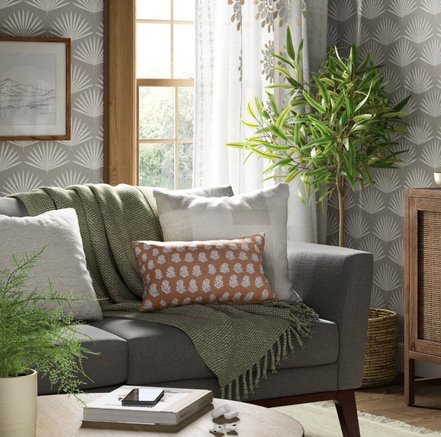 Woven Cotton Textured Square Throw Pillow Light Taupe - Threshold 18x`18