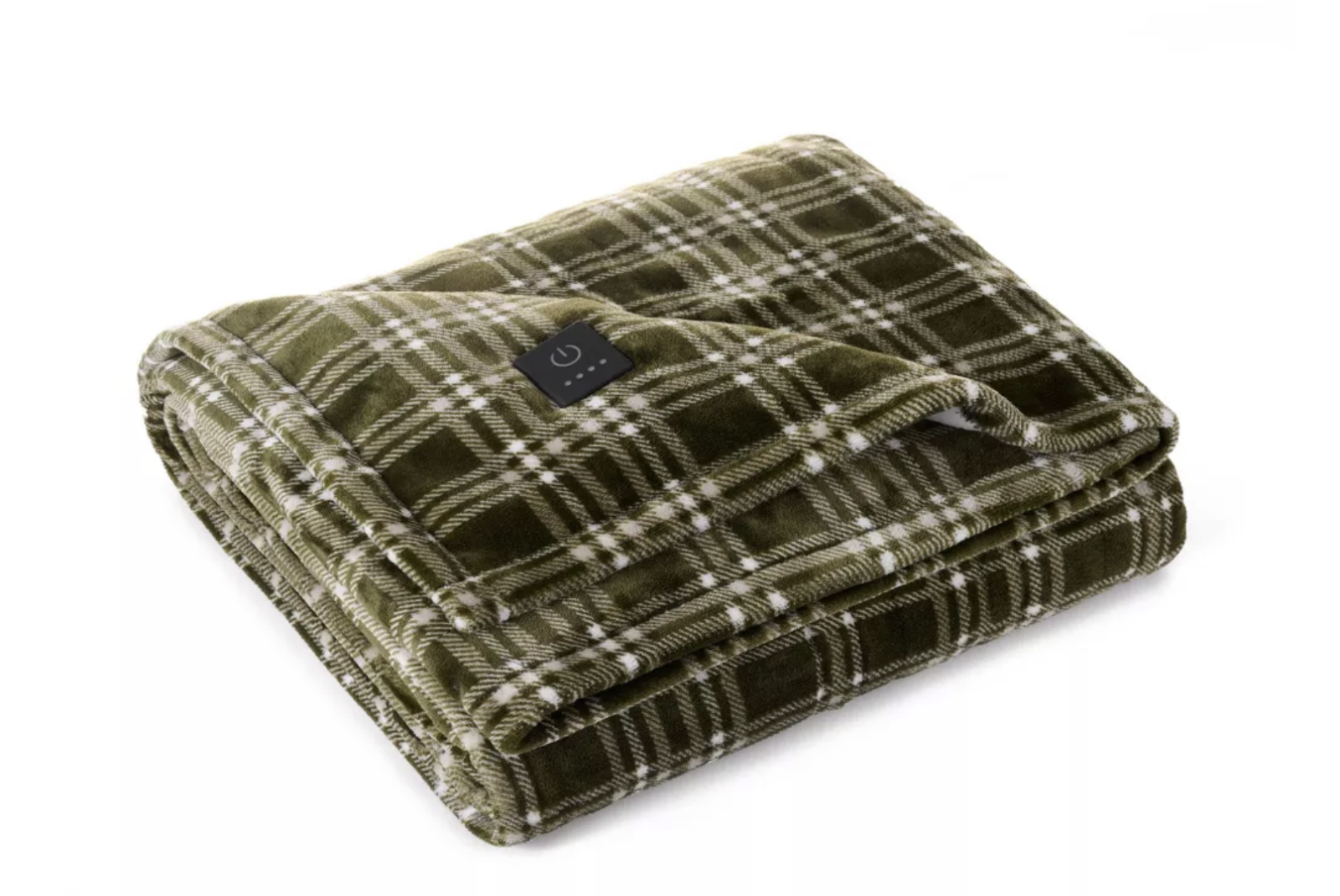 50"x60" Cozy Heated Throw Blanket Green Plaid - Brookstone