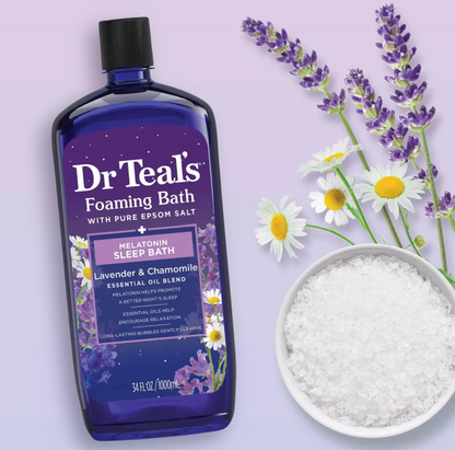 Dr Teal's Melatonin Sleep Lavender Chamomile Foaming Bubble Bath - 34 fl oz