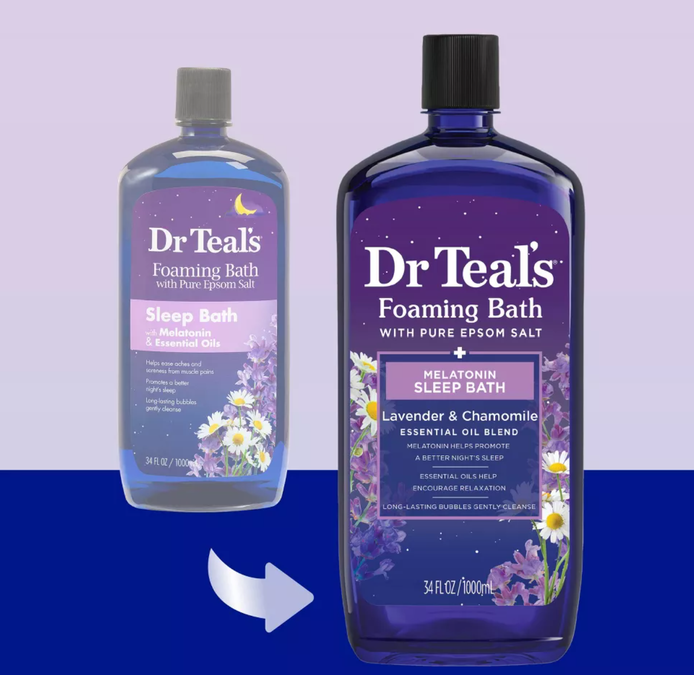 Dr Teal's Melatonin Sleep Lavender Chamomile Foaming Bubble Bath - 34 fl oz