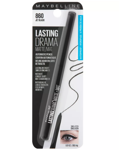 MaybellineCarbon Matte Eyeliner 860 Jet Black - 0.01oz: Waterproof, Smudgeproof, 24-Hour Longwear, Paraben-Free