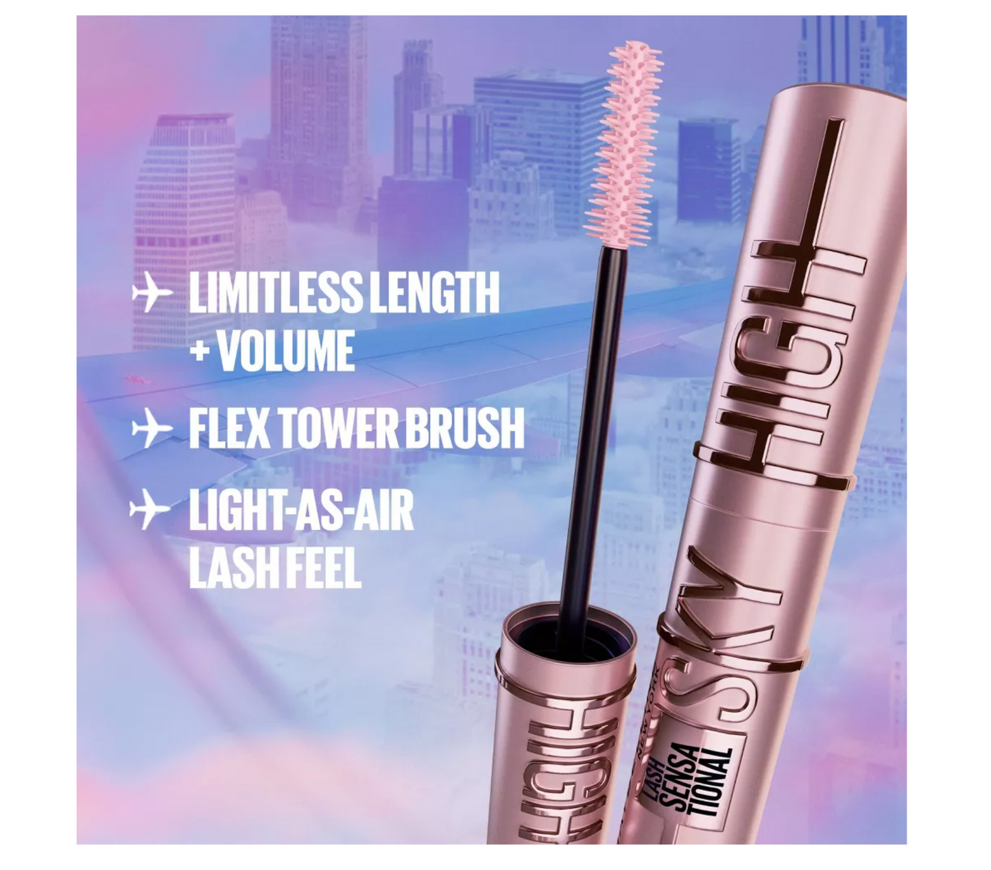 Maybelline Lash Sensational Sky High Lengthening Mascara - 799 Cosmic Black - 0.24 fl oz