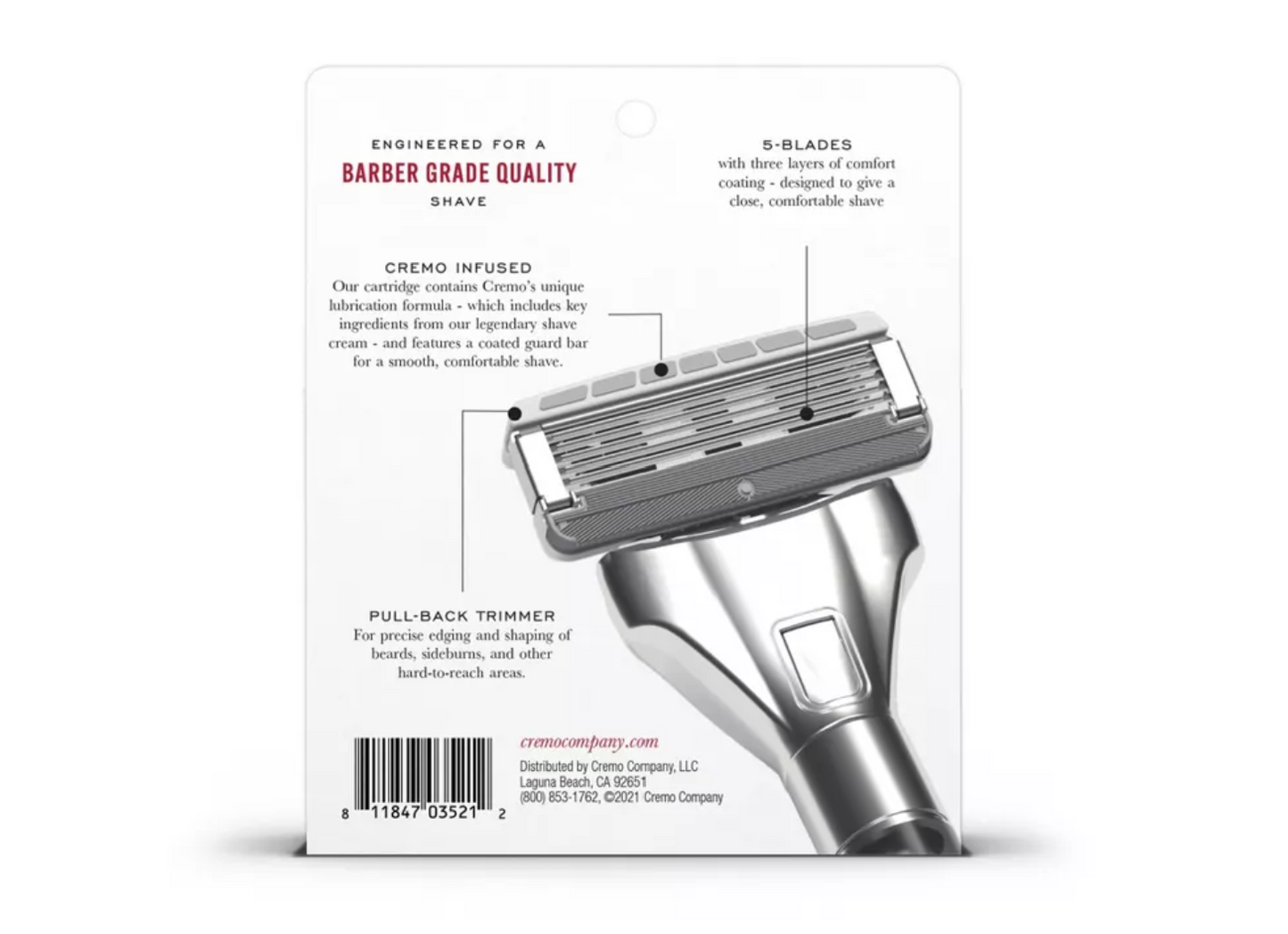 Cremo Barber Grade Razor Blade Refill - 4ct