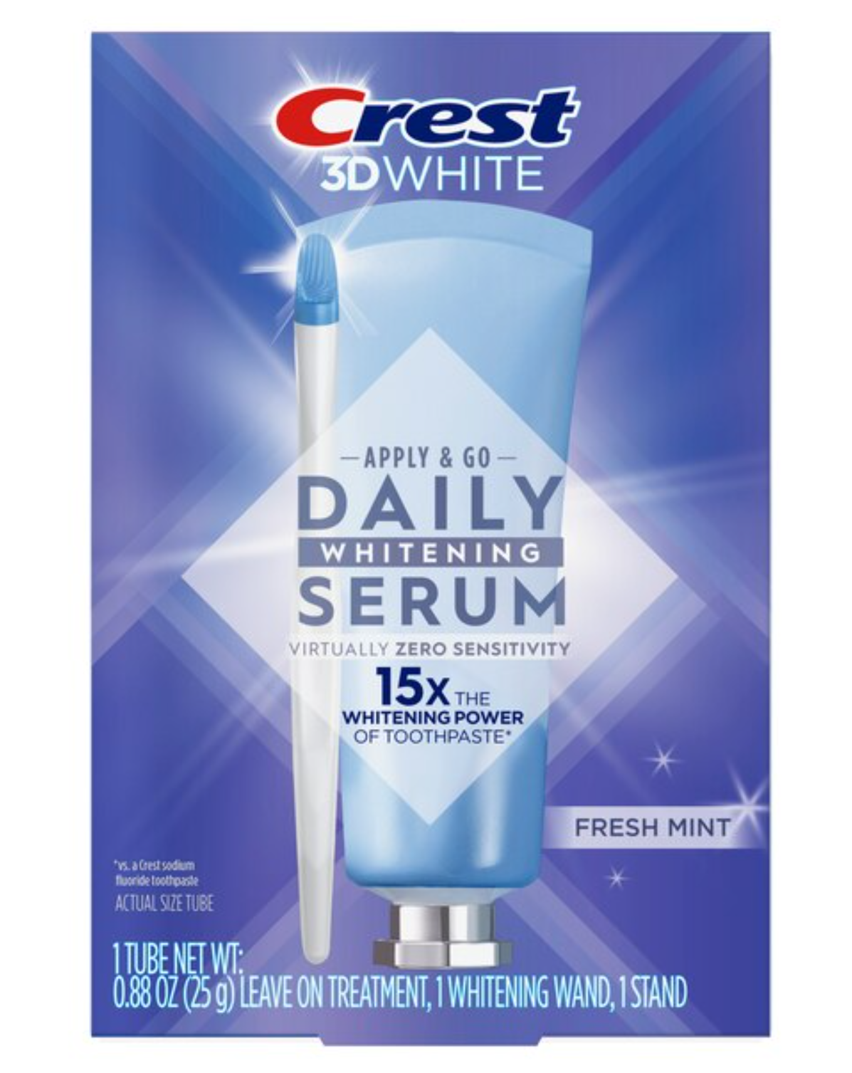 Crest Whitening Emulsions Leave-on Teeth Whitening Treatment with Hydrogen Peroxide + Whitening Wand Applicator + Stand - 0.88oz