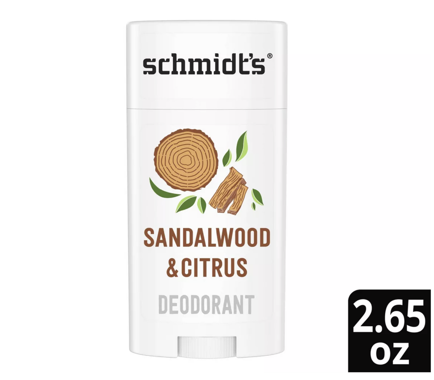 Schmidt's Sandalwood & Citrus Aluminum-Free Natural Deodorant Stick - 2.65oz
