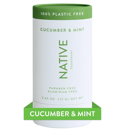 Native Plastic Free Deodorant - Cucumber & Mint - Aluminum Free - 2.65 oz