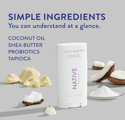 Native Deodorant - Lilac & White Tea - Aluminum Free - 2.65 oz
