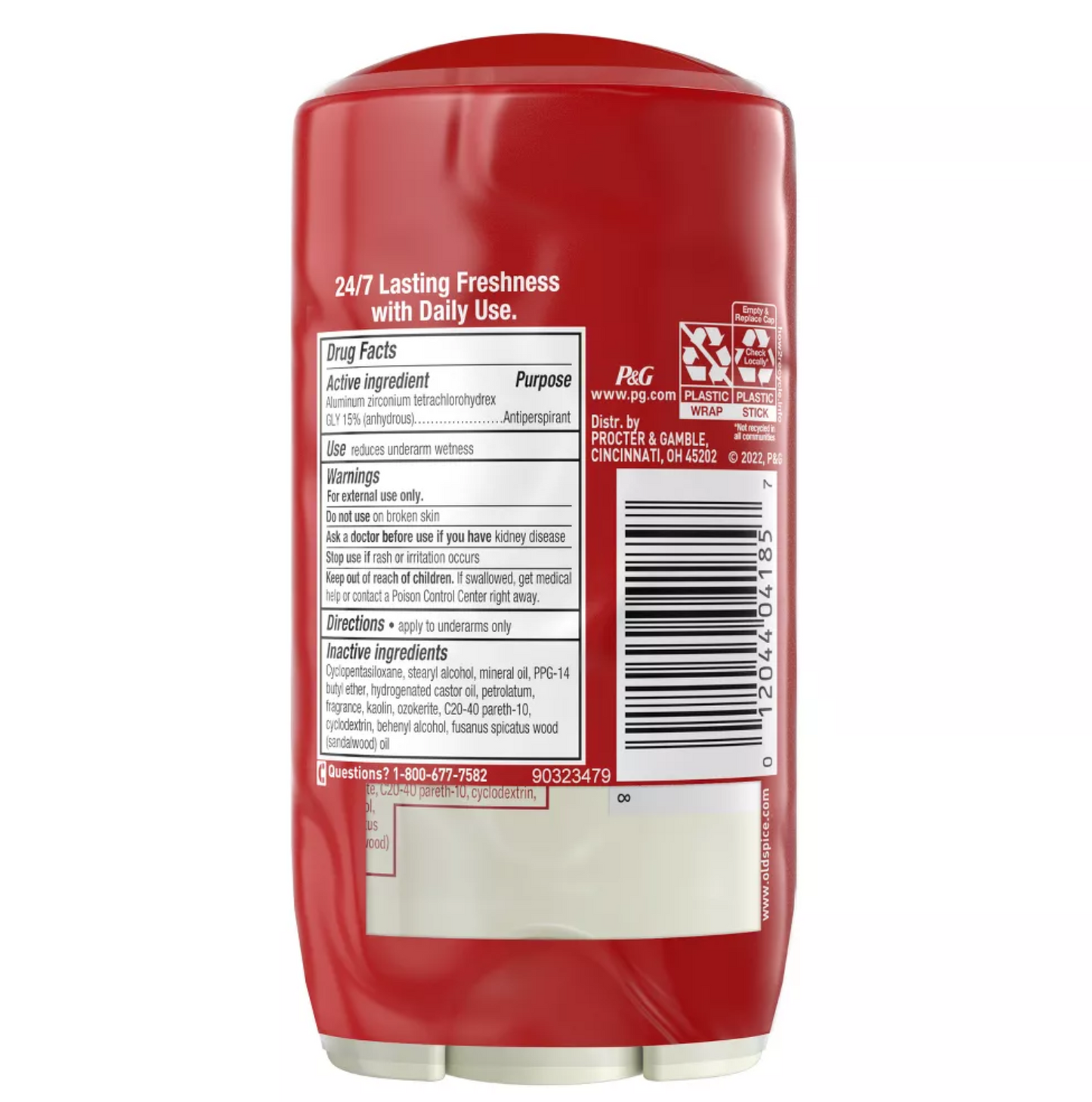 Old Spice Men's Timber with Sandalwood Antiperspirant Deodorant - 2.6oz/2pk