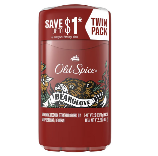 Old Spice Wild Collection Bearglove Deodorant Twin Pack