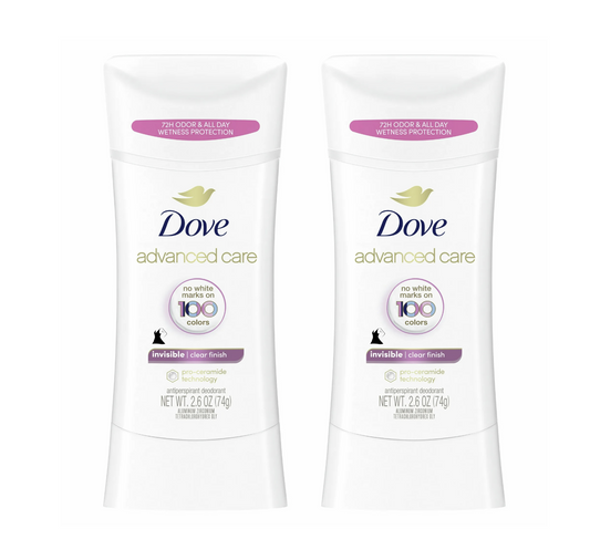 Dove, Advanced Care, Invisible, Anti-Perspirant Deodorant, Clear Finish, 2.6 oz (74 g)