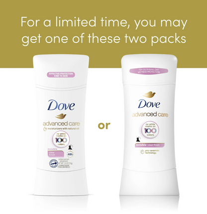Dove, Advanced Care, Invisible, Anti-Perspirant Deodorant, Clear Finish, 2.6 oz (74 g)