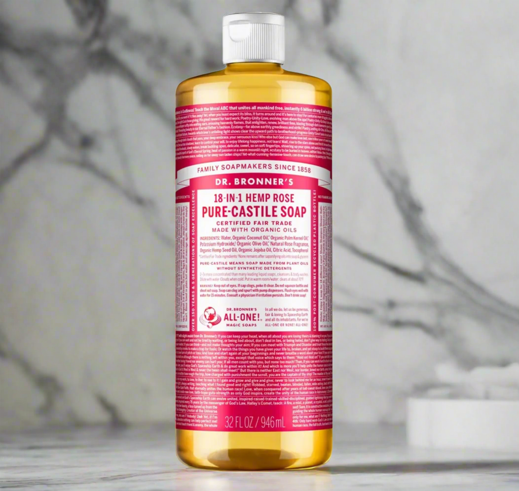 Dr. Bronner's 18-In-1 Hemp Pure-Castile Soap - Rose - 32 fl oz