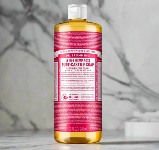 Dr. Bronner's 18-In-1 Hemp Pure-Castile Soap - Rose - 32 fl oz