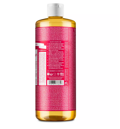 Dr. Bronner's 18-In-1 Hemp Pure-Castile Soap - Rose - 32 fl oz