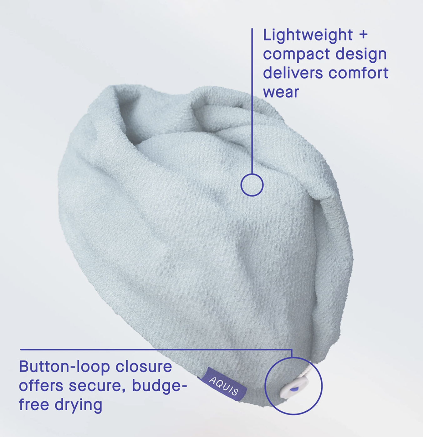 AQUIS Travel Turban Hair Dryer - Lavendar