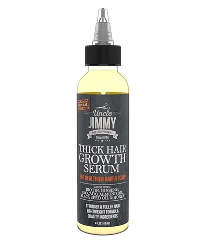 Uncle Jimmy Thick Hair Growth Serum, Hair Growth Treatment, Anti Hair Loss, Promotes Thicker, Stronger Hair for Men & Women 4 Fl Oz