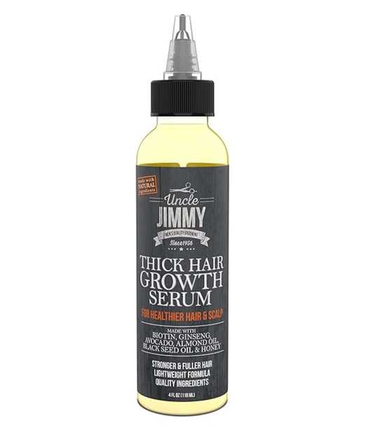 Uncle Jimmy Thick Hair Growth Serum, Hair Growth Treatment, Anti Hair Loss, Promotes Thicker, Stronger Hair for Men & Women 4 Fl Oz