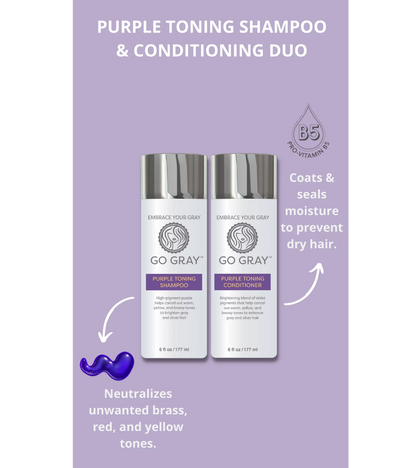 Go Gray Purple Toning Shampoo and Conditioner Duo - 6 fl oz/2ct
