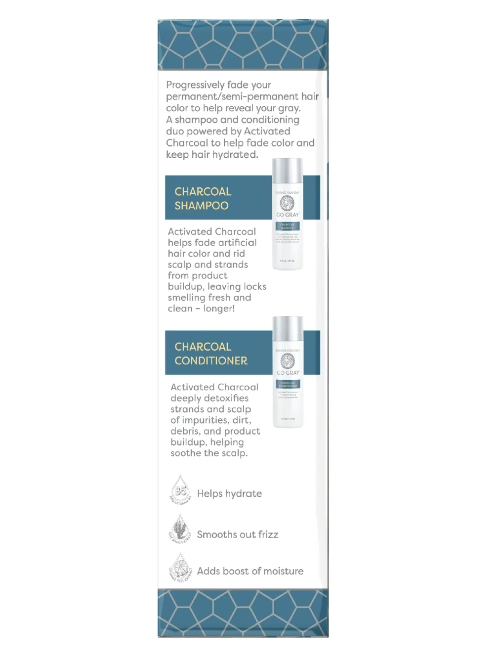 Go Gray Clarifying Charcoal Daily Shampoo & Conditioner, Full Size Set, 2 Piece