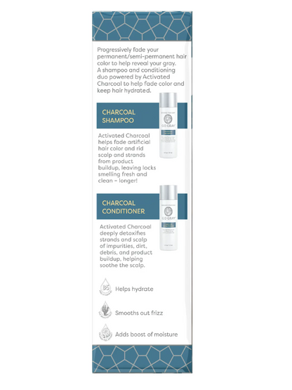 Go Gray Clarifying Charcoal Daily Shampoo & Conditioner, Full Size Set, 2 Piece