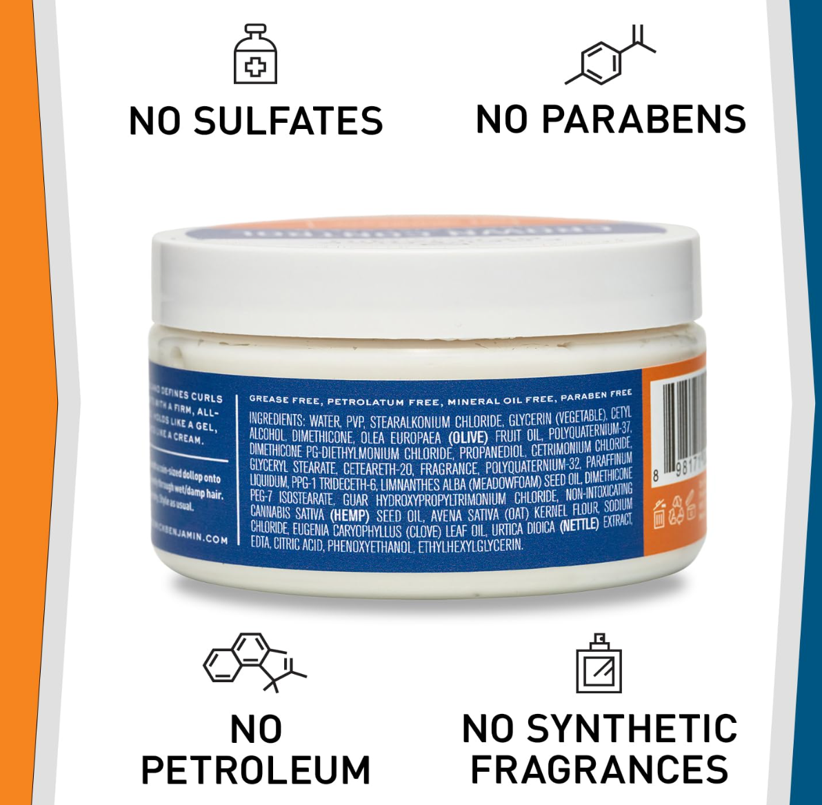 Frederick Benjamin Crown Control Twist & Curl Hair Cream - 4oz