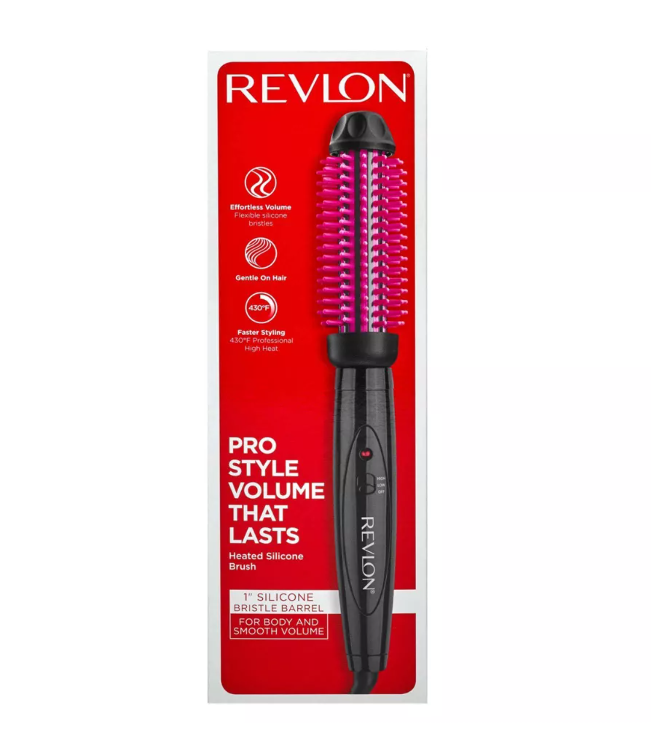 Revlon Pro Collection Heated Silicone Bristle Curl Brush Black - 1"