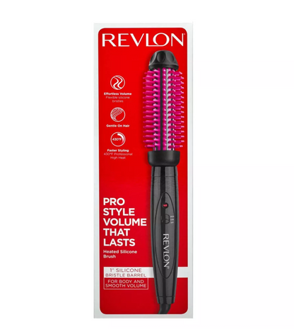 Revlon Pro Collection Heated Silicone Bristle Curl Brush Black - 1"