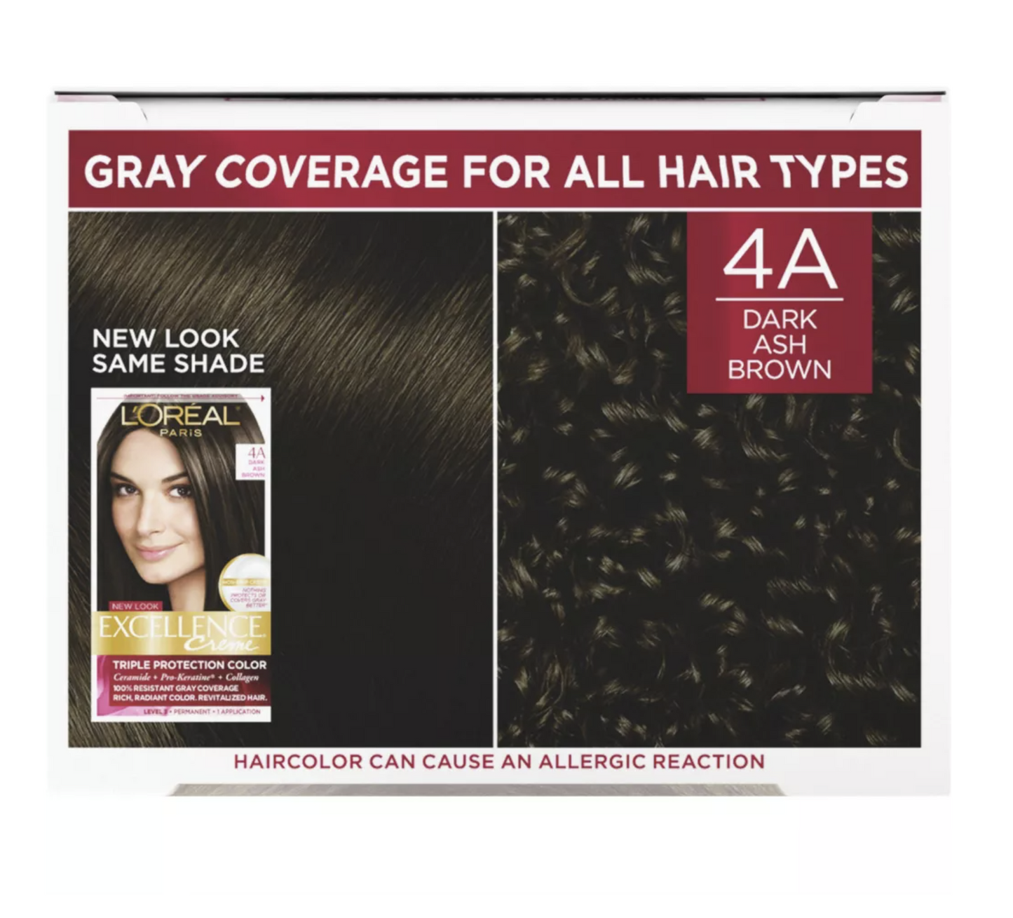 L'Oreal Paris Excellence Non-Drip Creme - 6.3 fl oz - 4A Dark Ash Brown - 1 Kit