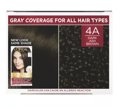 L'Oreal Paris Excellence Non-Drip Creme - 6.3 fl oz - 4A Dark Ash Brown - 1 Kit