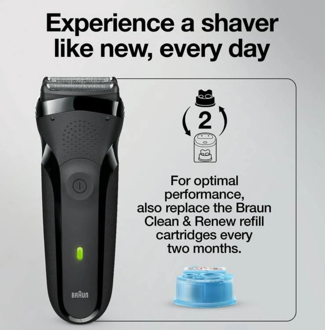 Braun Series 3 Pro Skin Electric Shaver Replacement Head - 32B - Compatible with Electric Razors 3000s, 3010s, 3040s, 3050cc, 3070cc, 3080s, 3090cc