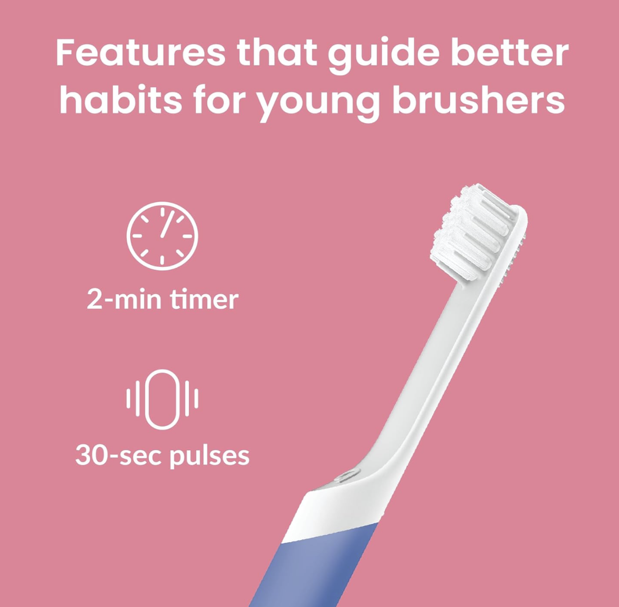 quip Kids Sonic Electric Toothbrush - Rubber | Timer + Small Brush Head