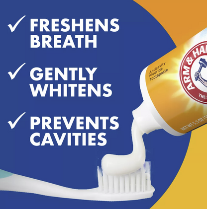 ARM & HAMMER Toothpaste Plus TheraBreath Breath Fresheners, Invigorating ICY Mint Flavor, Whitening Anticavity Fluoride Toothpaste for Bad Breath, 5.5