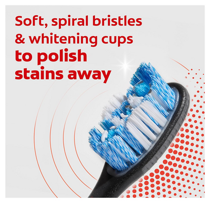 Colgate Optic White Toothbrush with Metal Handle and 2 Replaceable Brush Heads - Silver - Soft