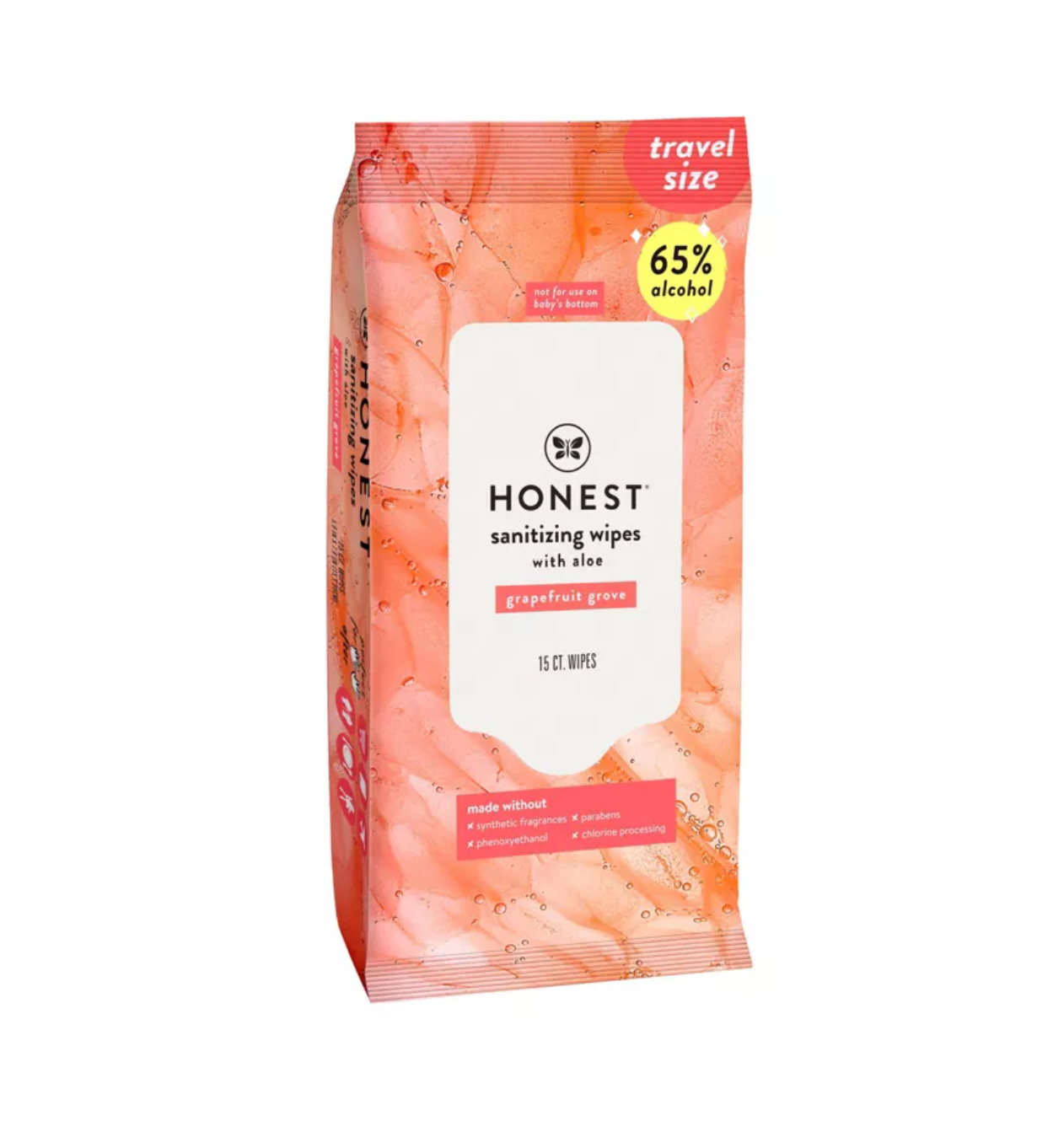 The Honest Company Alcohol Hand Sanitizing Wipes - Grapefruit Grove - 15ct