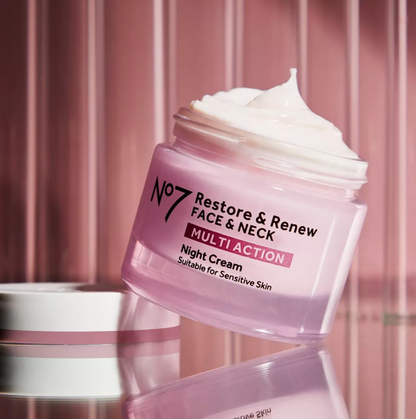 No7 Restore & Renew Multi Action Face & Neck Night Cream - 1.69 fl oz