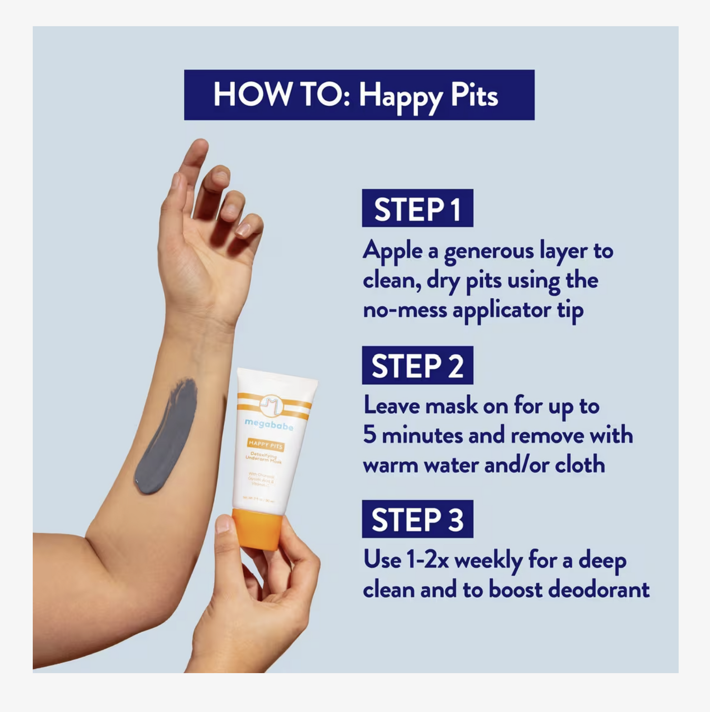 Megababe Happy Pits Detoxifying Underarm Mask - 3 fl oz