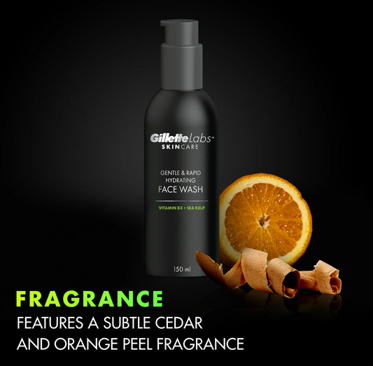 Gillette Labs Gentle & Rapid Hydrating Face Wash - Orange & Cedar Scent - 5oz